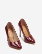 vices Pantofi stiletto Bordo Lăcuiți Eleganți cu branț din Piele Naturală Innalora