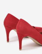 vices Pantofi stiletto casual roșii cu branț din piele naturală Cleinae