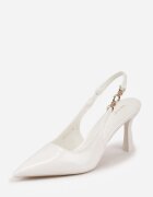 vices Pantofi stiletto Elegante Albe Slingback cu Aplicație Decorativă la Curea Natera