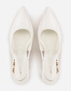 vices Pantofi stiletto Elegante Albe Slingback cu Aplicație Decorativă la Curea Natera