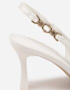 vices Pantofi stiletto Elegante Albe Slingback cu Aplicație Decorativă la Curea Natera