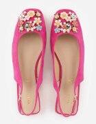 vices Pantofi stiletto Fucsia Slingback cu Zirconii și Branț din Piele Eklina