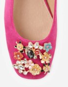 vices Pantofi stiletto Fucsia Slingback cu Zirconii și Branț din Piele Eklina
