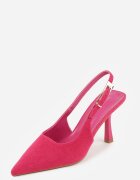 vices Pantofi stiletto Fucsia Slingback din imitație de velur cu cataramă dreptunghiulară Natuma