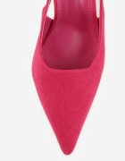 vices Pantofi stiletto Fucsia Slingback din imitație de velur cu cataramă dreptunghiulară Natuma