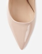 vices Pantofi stiletto Lăcuite Bej cu Toc Decorativ Zafriah