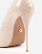 vices Pantofi stiletto Lăcuite Bej cu Toc Decorativ Zafriah
