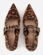 vices Pantofi stiletto leopard cu toc cui cu branț din piele naturală decorate cu nituri Rileinea