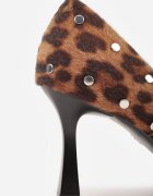 vices Pantofi stiletto leopard cu toc cui cu branț din piele naturală decorate cu nituri Rileinea