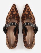 vices Pantofi stiletto leopard cu toc stiletto cu branț din piele naturală și cataramă Nalisette