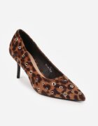 vices Pantofi stiletto Leopard decorați cu nituri cu branț din piele naturală Rilinessa