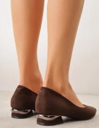 vices Pantofi stiletto Maro cu Brant din Piele pe Toc Decorativ Delvila