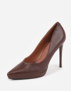 vices Pantofi stiletto Maro cu talpă groasă cu branț din piele naturală Ahrrie