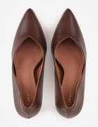 vices Pantofi stiletto Maro cu talpă groasă cu branț din piele naturală Ahrrie