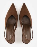 vices Pantofi stiletto maro închis tip Slingback pe toc geometric Aziressa