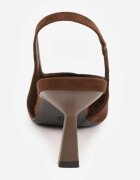 vices Pantofi stiletto maro închis tip Slingback pe toc geometric Aziressa