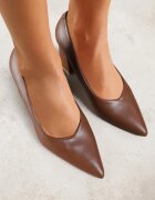 vices Pantofi stiletto Maro pe Toc Geometric cu Branț din Piele Modvire