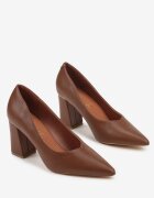 vices Pantofi stiletto Maro pe Toc Geometric cu Branț din Piele Modvire