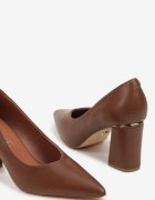 vices Pantofi stiletto Maro pe Toc Geometric cu Branț din Piele Modvire