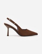 vices Pantofi stiletto Maro Slingback din imitație de piele întoarsă cu cataramă dreptunghiulară Natuma