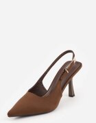 vices Pantofi stiletto Maro Slingback din imitație de piele întoarsă cu cataramă dreptunghiulară Natuma