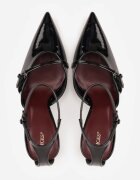 vices Pantofi stiletto Negre cu Luciu Lăcuit și Cataramă Decorativă Tilonea