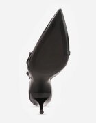 vices Pantofi stiletto Negre cu Luciu Lăcuit și Cataramă Decorativă Tilonea