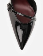 vices Pantofi stiletto Negre cu Luciu Lăcuit și Cataramă Decorativă Tilonea