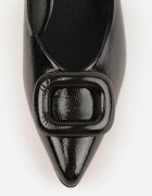 vices Pantofi stiletto Negre cu toc gros cu branț din piele naturală și cu cataramă Apanelle