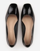 vices Pantofi stiletto Negre Lăcuite cu Branț din Piele Naturală Naliorelle