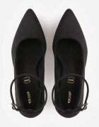 vices Pantofi stiletto Negre pe toc gros și platformă cu branț din piele naturală și aplicație Liliwen