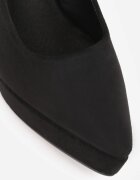 vices Pantofi stiletto Negre pe toc gros și platformă cu branț din piele naturală și aplicație Liliwen