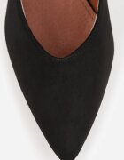 vices Pantofi Stiletto Negri cu Branț din Piele Naturală Decorați cu Zirconii Gioriana