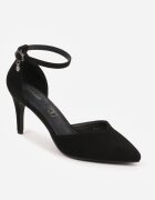 vices Pantofi Stiletto Negri cu Branț din Piele Naturală și Baretă Decorativă Korori