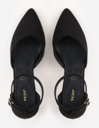 vices Pantofi Stiletto Negri cu Branț din Piele Naturală și Baretă Decorativă Korori