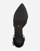 vices Pantofi Stiletto Negri cu Branț din Piele Naturală și Baretă Decorativă Korori