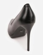 vices Pantofi Stiletto Negri cu Talpă Groasă cu Branț din Piele Naturală Ahrrie