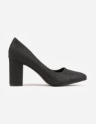 vices Pantofi stiletto Negri cu toc cu branț din piele și luciu sclipitor Etanorra