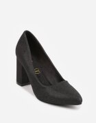 vices Pantofi stiletto Negri cu toc cu branț din piele și luciu sclipitor Etanorra
