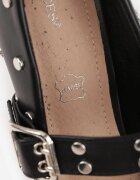 vices Pantofi stiletto Negri cu toc cui cu branț din piele naturală Ornamentați cu nituri Rileinea
