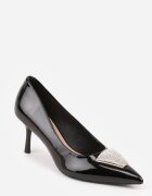 vices Pantofi stiletto negri decorați cu aplicație cu zirconii Niravine