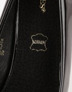 vices Pantofi stiletto negri lăcuiți cu branț din piele decorați cu zirconii
