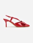 vices Pantofi stiletto Roșii cu Aplicație în formă de Fundă Evithe