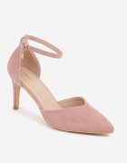 vices Pantofi stiletto Roz cu Branț din Piele Naturală și Curea Decorativă Korori