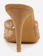 vices Papuci Bej închis Din plasă Cu toc stiletto Decorați cu zirconii și fundiță Donne