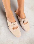 vices Papuci Bej Tip Mule cu Nod Decorativ Elitina