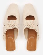 vices Papuci Bej Tip Mule cu Nod Decorativ Elitina
