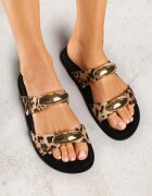 vices Papuci leopard din piele întoarsă ecologică cu aplicații decorative Voliria