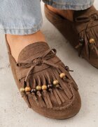vices Papuci Maro Mule ornate cu ciucuri mărgele și fundă Eathelena
