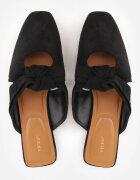 vices Papuci Negre Tip Mule cu Nod Decorativ Elitina